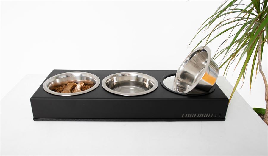 Mangeoire pour chien à 3 bols - Base autoportante