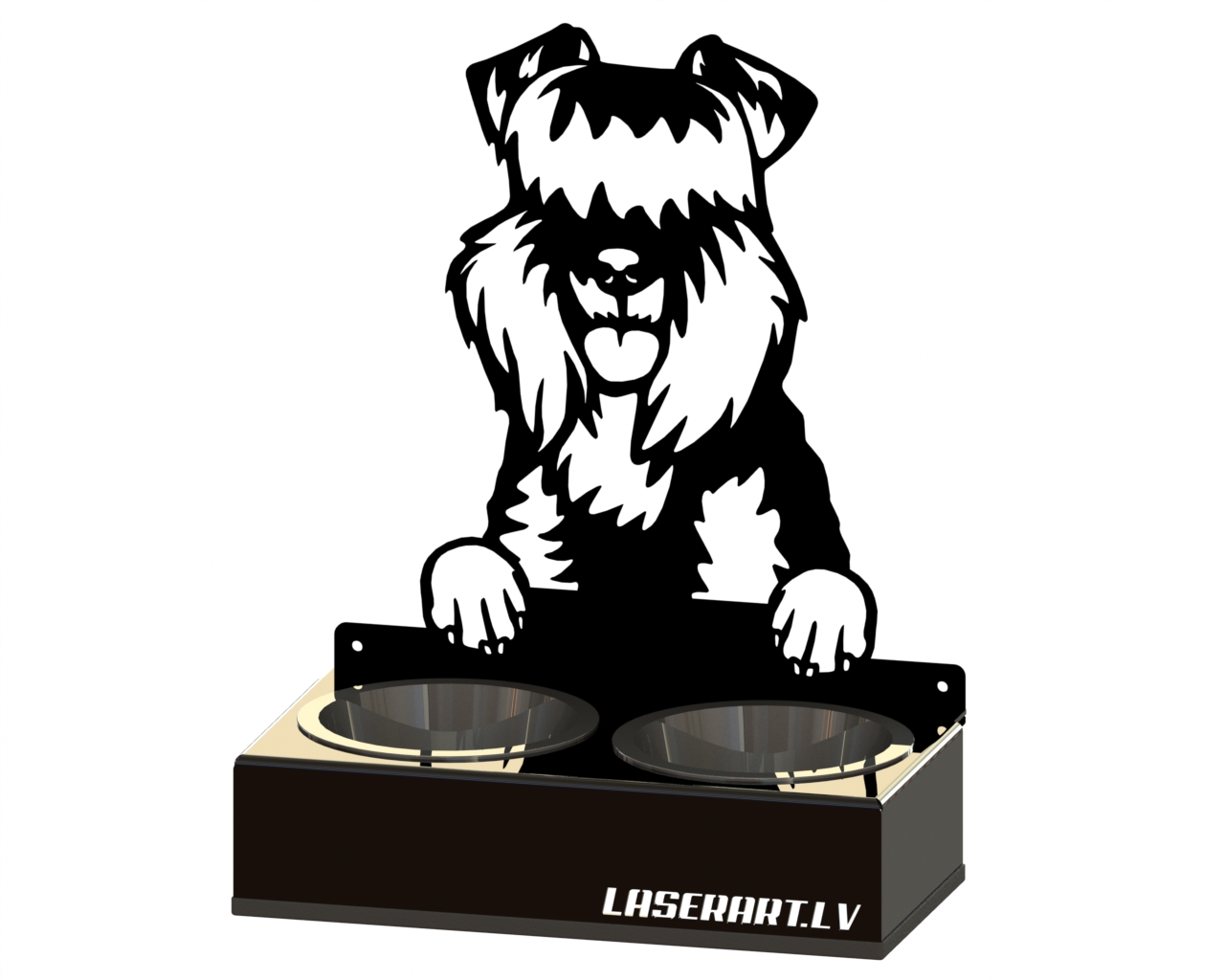 2-Bowl Dog Feeder, Kerry Blue Terriers Dog breed, Raised Feeding Station