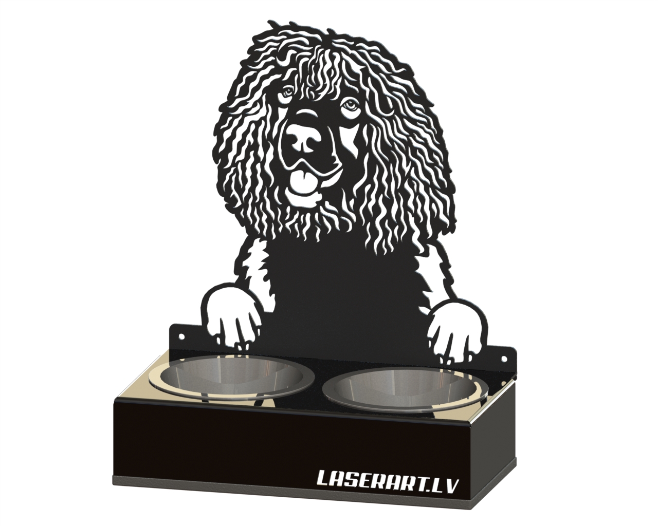 Mangeoire pour chien à 2 bols, Spaniels (Irish Water) Dog breed, Raised Feeding Station