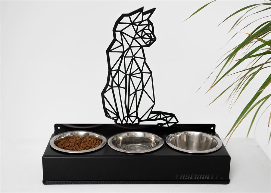 Mangeoire pour chat à 3 bols. Conception de base (100)
