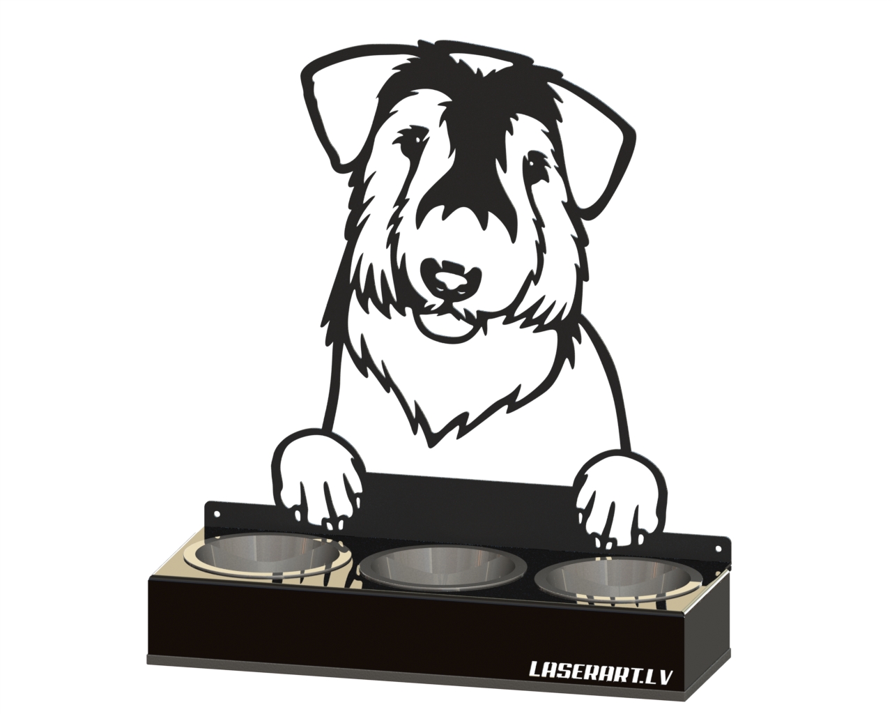 3-Bowl Dog Feeder, Sealyham Terriers Dog breed, Raised Feeding Station