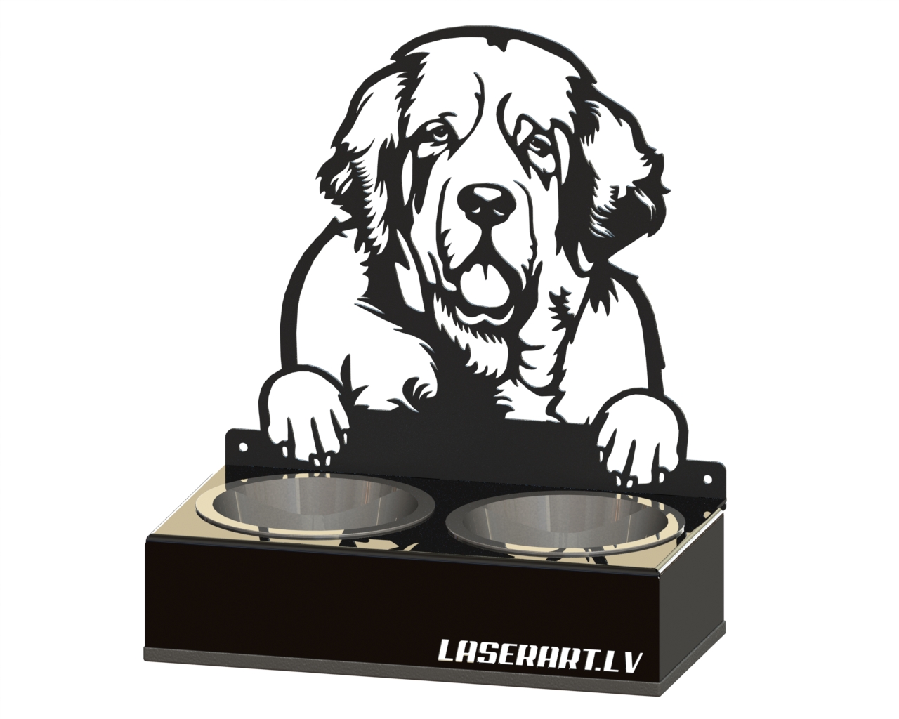 Mangeoire pour chien à 2 bols, Spaniels (Clumber) Dog breed, Raised Feeding Station