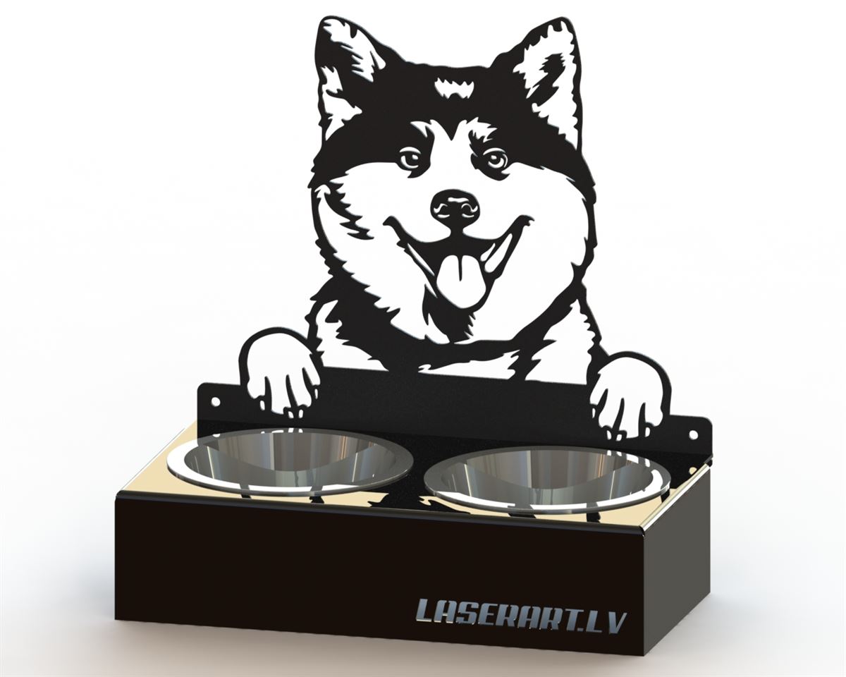 Mangeoire pour chien à 3 bols, Akita Inu Dog breed, Raised Feeding Station